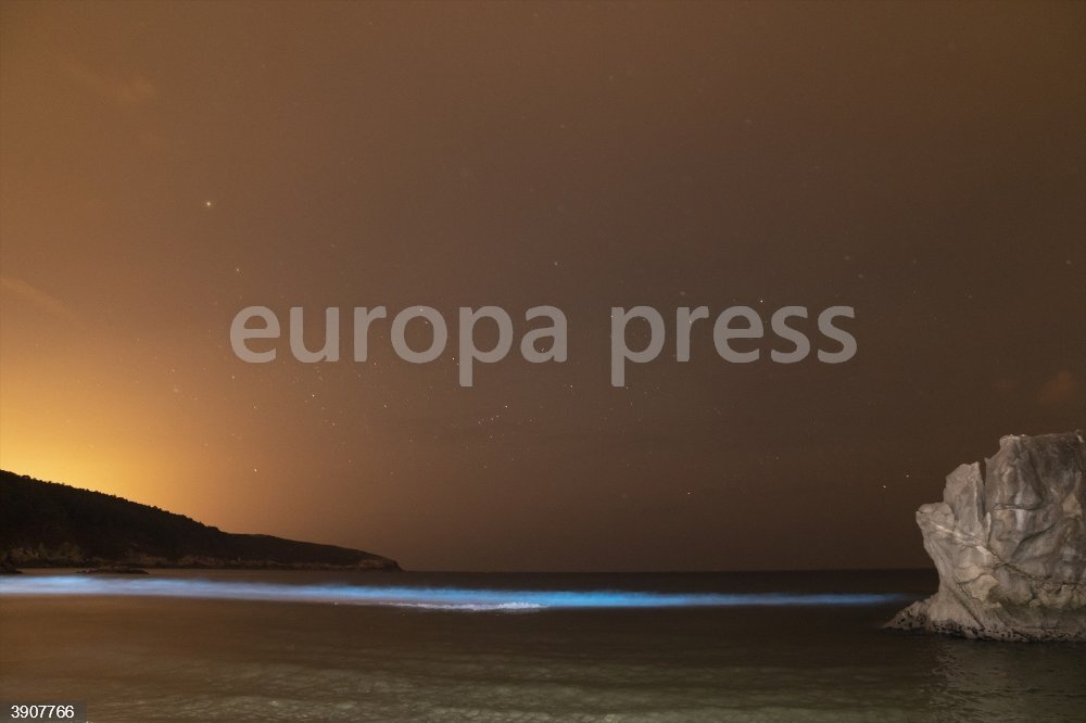 Cruel béisbol charla El fenómeno luminoso de Mar de Ardora en la playa de Rebordelo (A Coruña) -  EUROPAPRESS