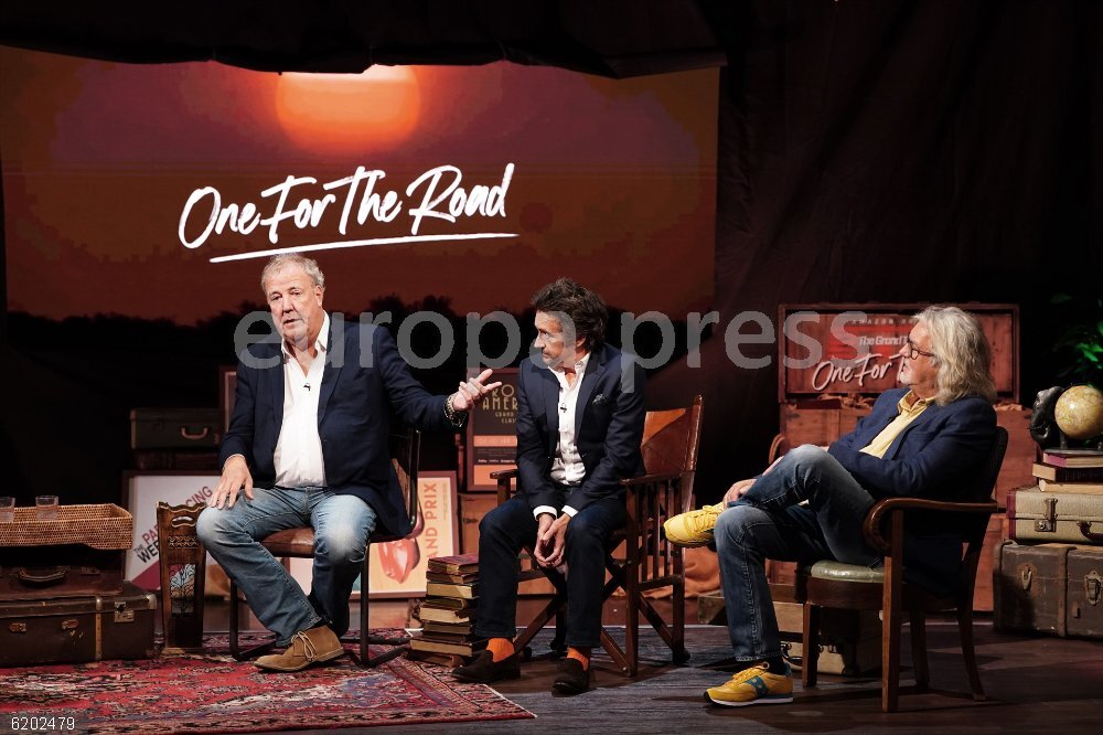The Grand Tour 10 September 2024, United Kingdom, London: (L-R) English TV show host and journalist Jeremy Clarkson, English journalist and TV show host Richard Hammond and English television presenter James May during a Q&A event to launch the final episode of The Grand Tour, at BBC TV Centre in London. Photo: Ian West/PA Wire/dpa