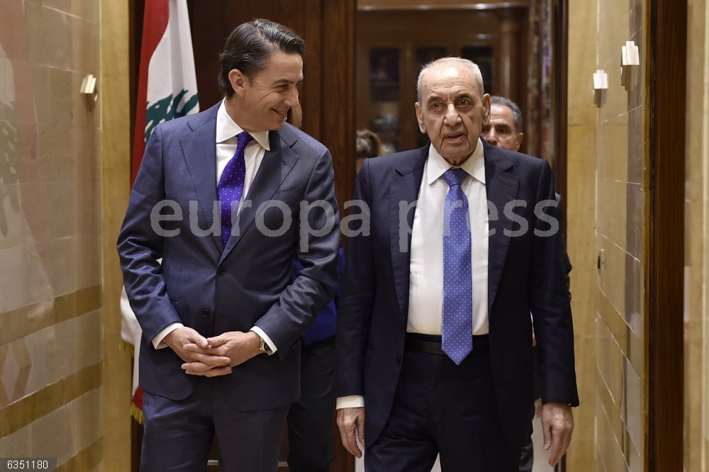 US envoy Hochstein in Beirut for cease-fire talks HANDOUT - 19 November 2024, Lebanon, Beirut: US special envoy Amos Hochstein meets with Lebanese Parliament Speaker Nabih Berri for talks to figure out an end to the fighting between Israel and Hezbollah which has has been raging for months. Photo: Hassan Ibrahim/Lebanese Parliament/dpa - ATTENTION: editorial use only and only if the credit mentioned above is referenced in full