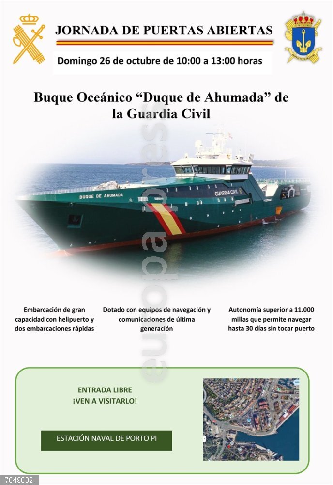 Organizan una jornada de puertas abiertas para visitar el buque oceánico 'Duque de Ahumada' en Palma Organizan una jornada de puertas abiertas para visitar el buque oceánico 'Duque de Ahumada' en Palma