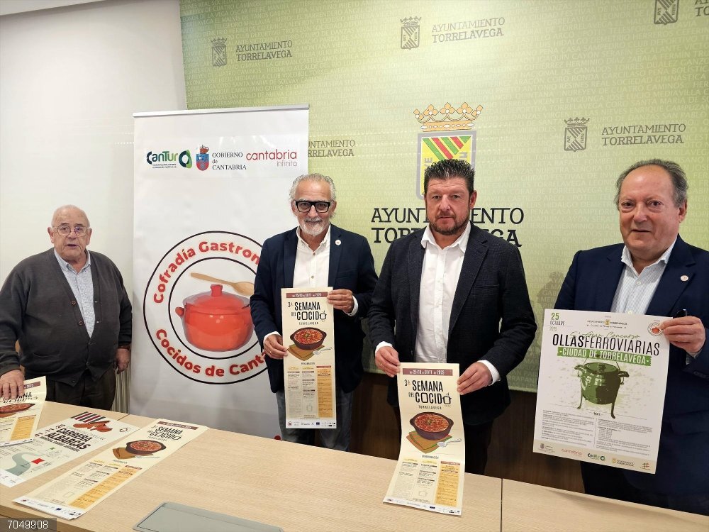 Torrelavega celebra su Semana del Cocido con catas, carrera de albarcas y concurso de ollas ferroviarias Presentación de la tercera edición de la Semana del Cocido de Torrelavega