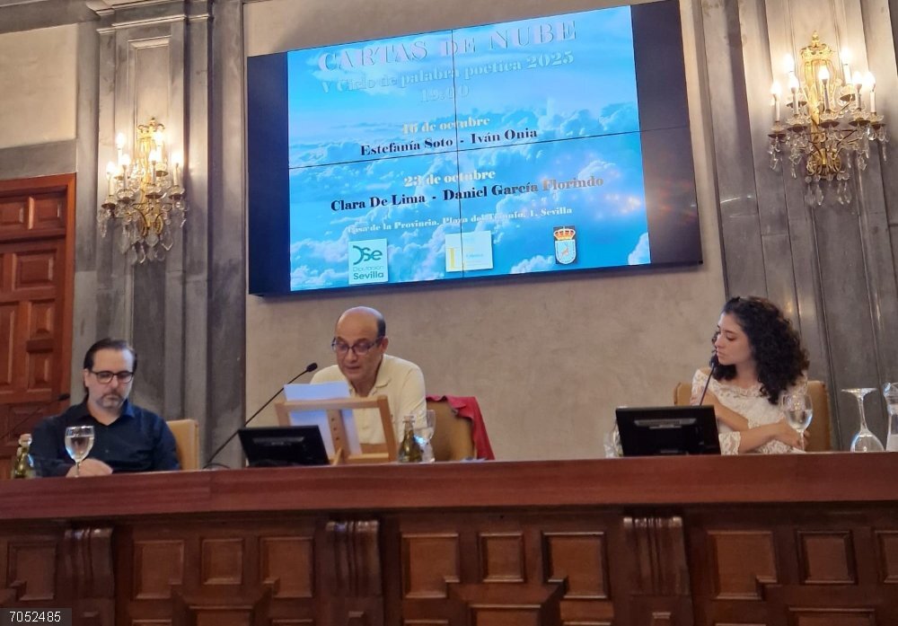 Sevilla.-Los poetas Clara De Lima y García Florindo cierran el programa 'Cartas de nube' en la Casa de la Provincia Los poetas De Lima y García Florindo cierran el programa 'Cartas de nube' en la Casa de la Provincia