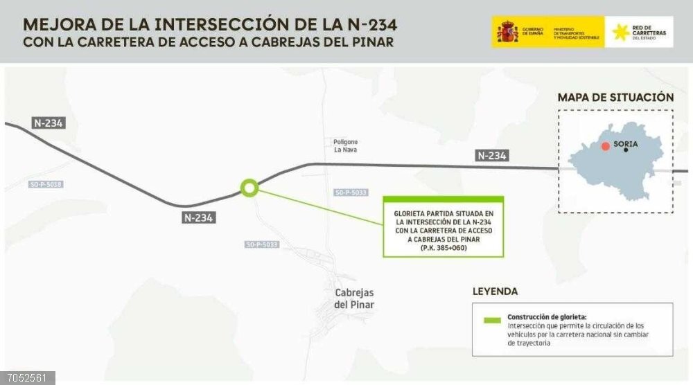 Transportes licita por 1,3 millones las obras de enlace de la N-234 de acceso a Cabrejas del Pinar (Soria) Transportes licita por 1,3 millones las obras de enlace de la N-234 de acceso a Cabrejas del Pinar (Soria