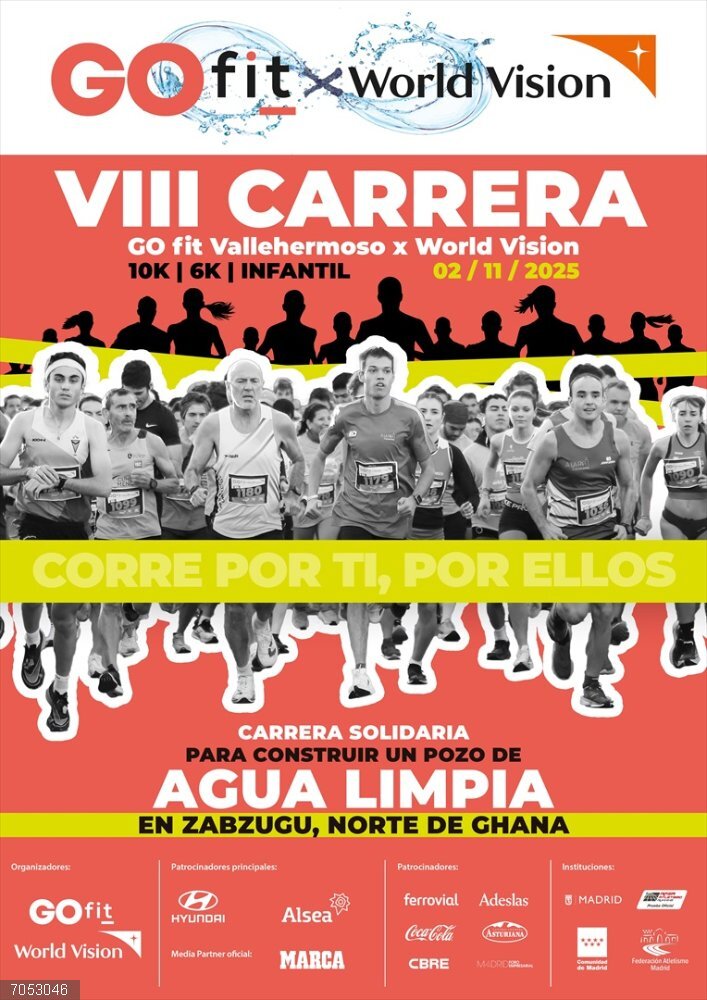 La 'VIII Carrera solidaria 10k por el acceso a agua limpia', de Go fit y World Visión, será el 2 de noviembre en Madrid La 'VIII Carrera solidaria 10k por el acceso a agua limpia', de Go fit y World Visión, será el 2 de noviembre en Madrid