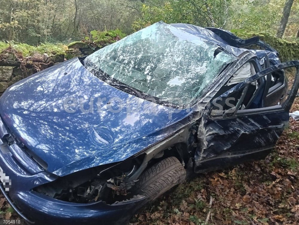 Fallece un joven de 23 años tras una salida de vía en Lugo, con otra persona herida Vehículo del accidente.