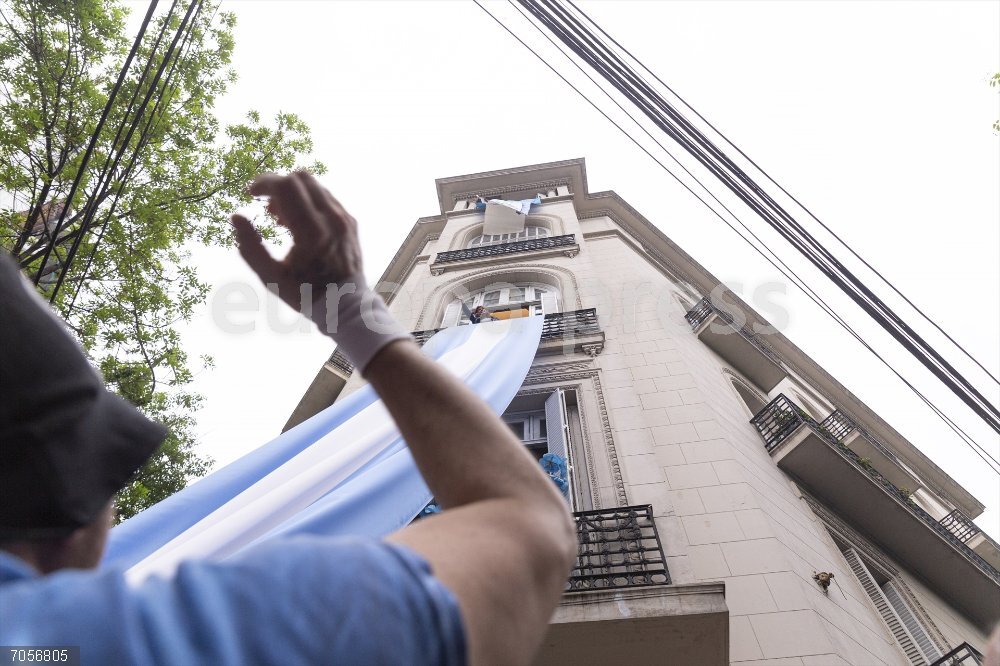 World News - October 17, 2025 October 17, 2025, Ciudad Autonoma, Buenos Aires, argentina: In the midst of the campaign for the national legislative elections to be held on Sunday, October 26, Peronists marched this Friday to the ConstituciA?Âln department where former President Cristina Kirchner is serving her house arrest. There, with Kicillof present, the former vice president gave an audio message. ''Eighty years ago it was Braden or PerA?Âln, now it's Bessent or PerA?Âln,'' said CFK. ''On the 26th, it's Milei or Argentina,'' she concluded. Follow all the news about the 2025 elections.