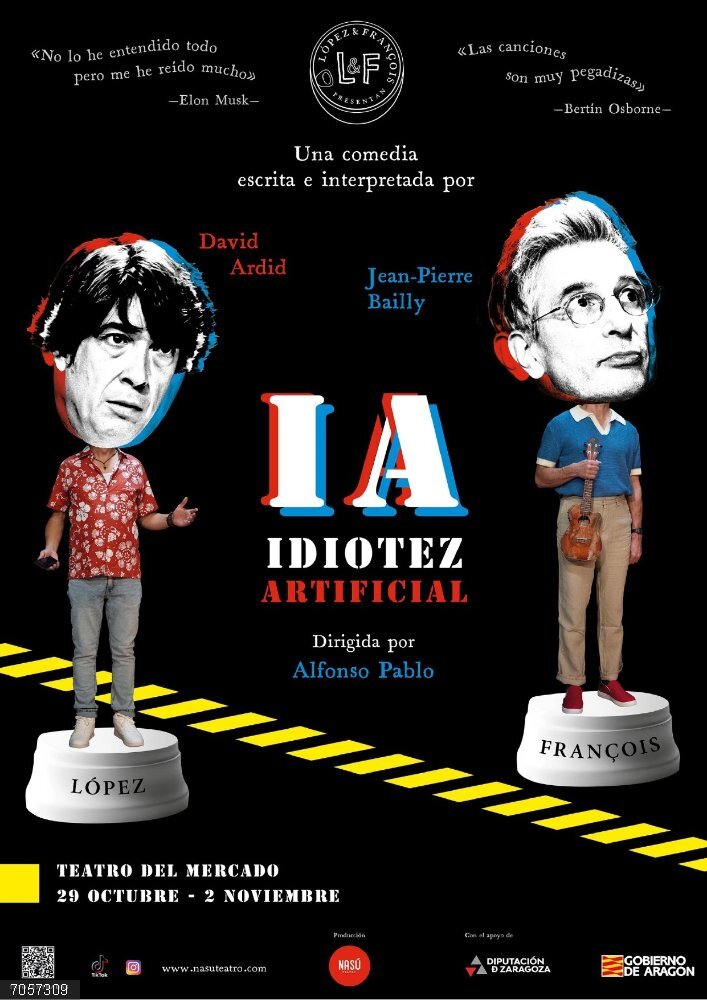 Zaragoza.-López y François llevan la inteligencia artificial a lo absurdo en el Teatro del Mercado López y François  y la inteligencia artificial en el Teatro del Mercado.