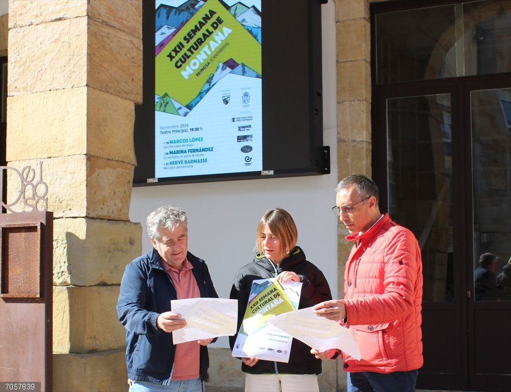 El alpinista italiano Hervé Barmasse, Marcos López y Marina Fernández, en la Semana de Montaña de Reinosa El Teatro Principal de Reinosa acogerá la Semana de la Montaña
