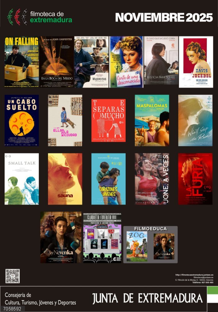 La Filmoteca de Extremadura dedica noviembre al cine que defiende los derechos LGTBI y la igualdad de género Cartel de la programación de noviembre en la Filmoteca de Extremadura