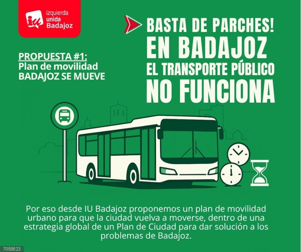 Cartel del plan de movilidad propuesto por Izquierda Unida Badajoz Cartel del plan de movilidad propuesto por Izquierda Unida Badajoz