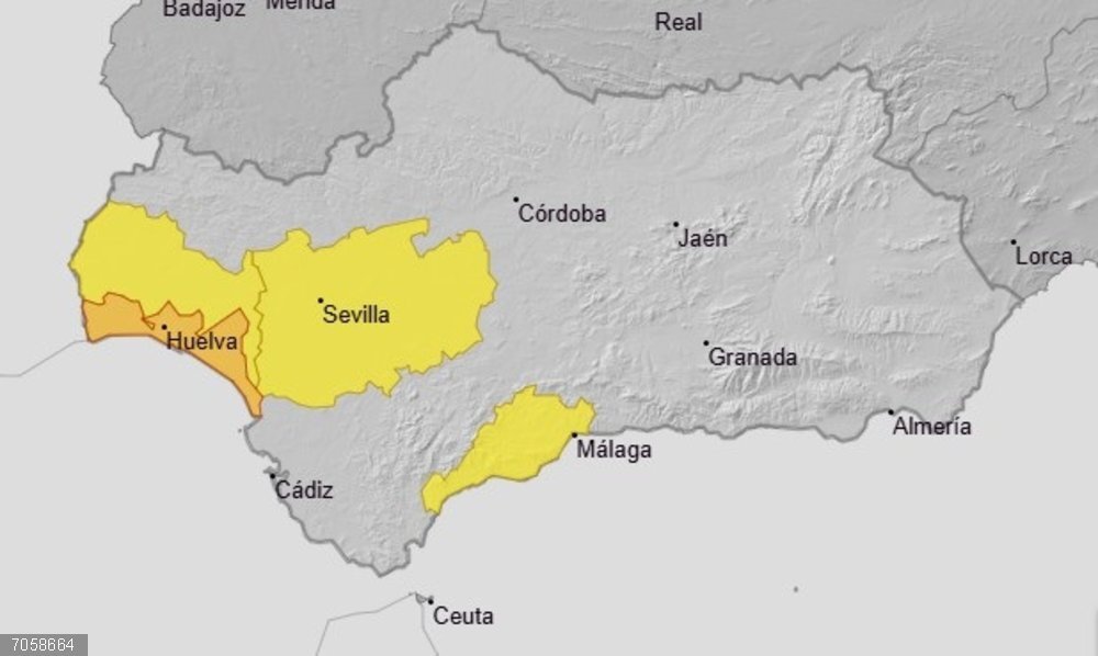 Andalucía activa el plan por riesgo de inundaciones en fase de preemergencia con aviso naranja en Huelva Avisos  activos por Aemet este lunes 27 de octubre en Andalucía por fuertes lluvias