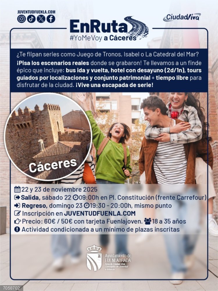 Fuenlabrada.- El Ayuntamiento pone en marcha un nuevo programa 'EnRuta#YoMeVoy' En Ruta Me Voy de Fuenlabrada