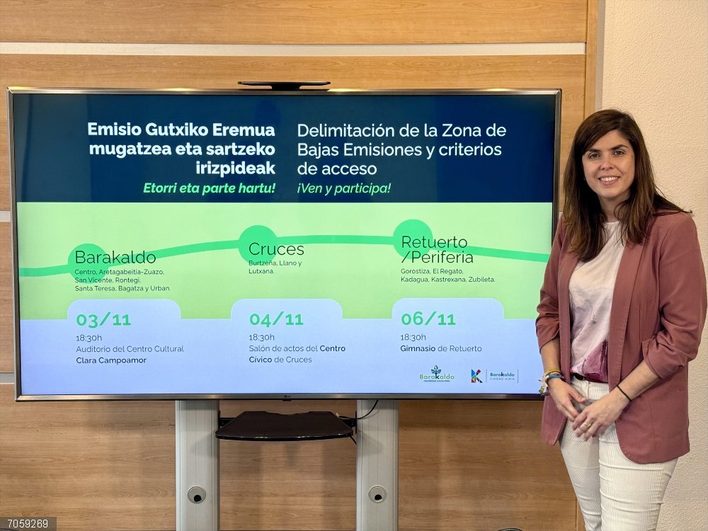 Barakaldo realizará en noviembre tres sesiones informativas para explicar la propuesta de Zona de Bajas Emisiones Alba Delgado