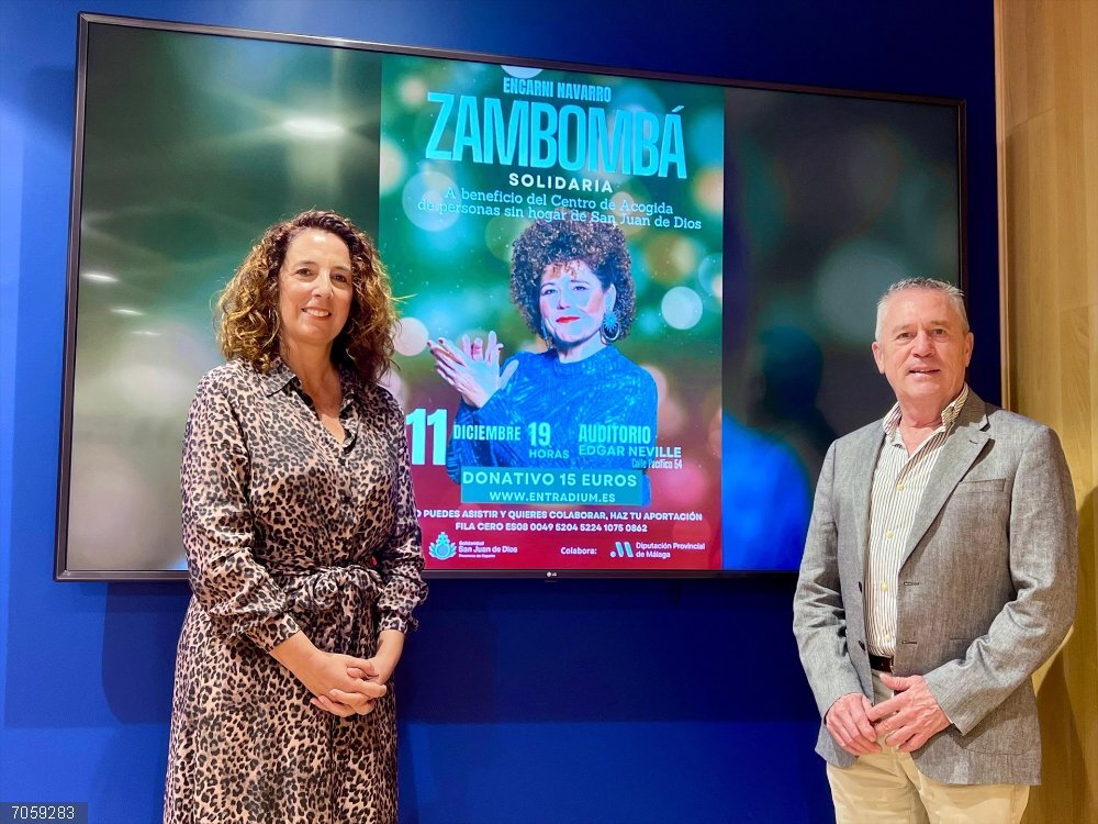 Málaga.- La zambombá de Encarni Navarro actuará a beneficio del centro de acogida de San Juan de Dios La vicepresidenta de Ciudadanía y Equilibrio territorial de la Diputación, Antonia Ledesma junto al director de los Centros San Juan de Dios de Málaga, José Luis Fuentes.