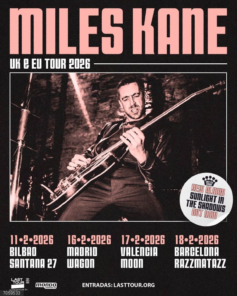 Cartel de los conciertos de Miles Kane en España Cartel de los conciertos de Miles Kane en España