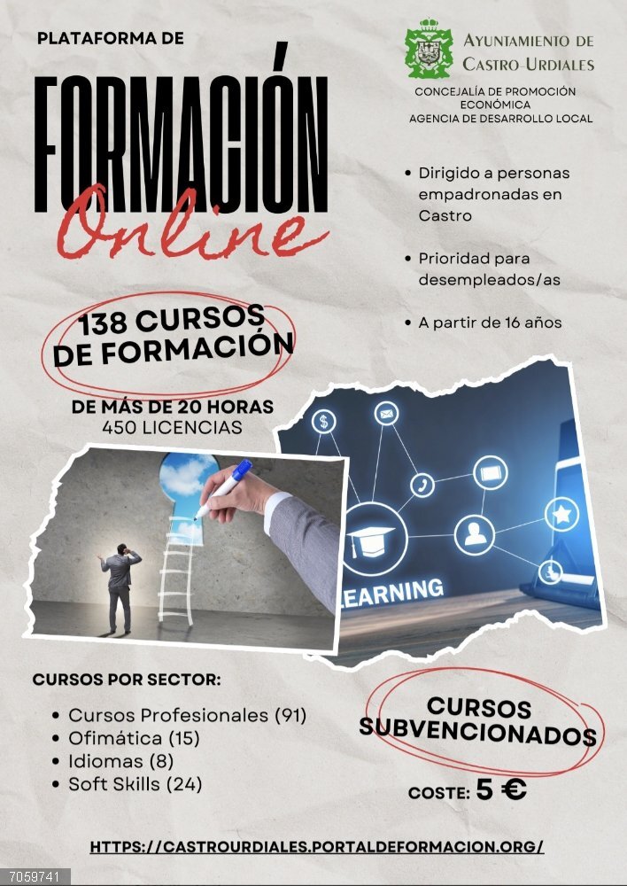 Castro amplía su plataforma de formación online que también podrán usar vecinos empleados Castro amplía su plataforma de formación online
