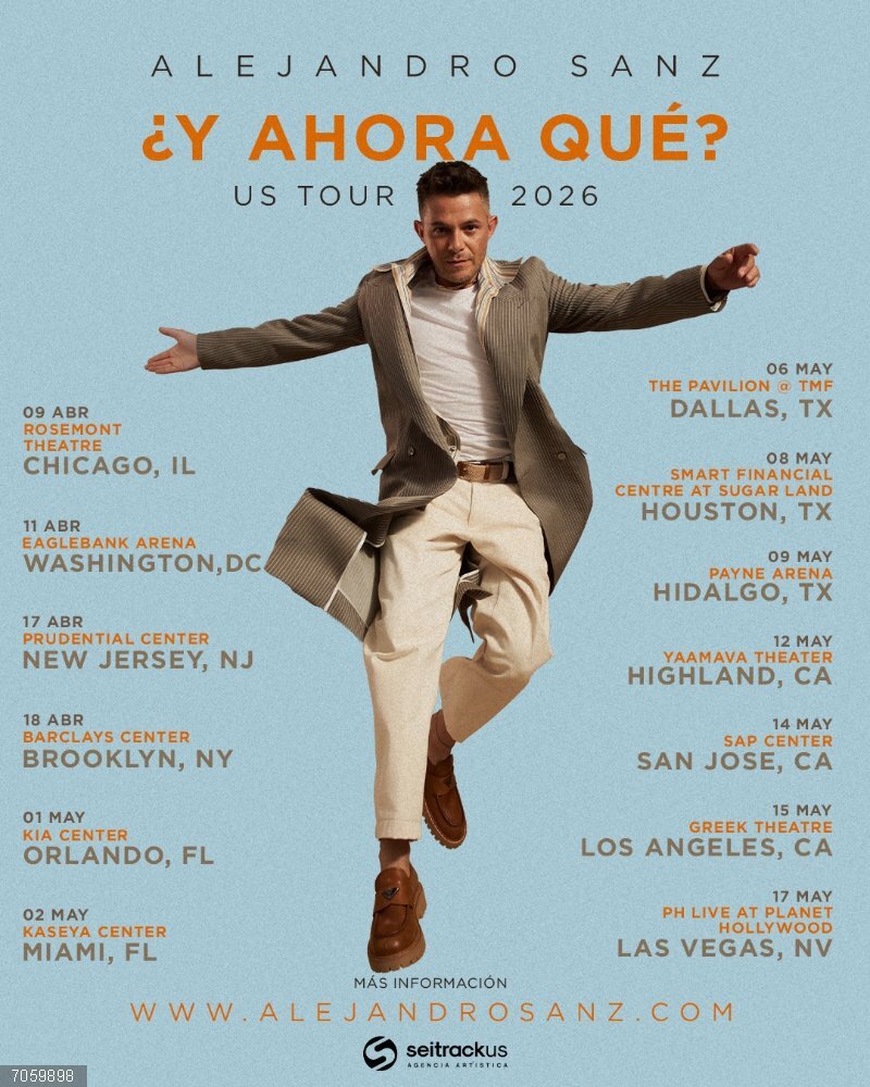 Alejandro Sanz anuncia 13 fechas para Estados Unidos dentro de su gira '¿Y ahora qué?' Alejandro Sanz dará 13 conciertos en Estados Unidos como parte de su gira mundial '¿Y ahora qué?'