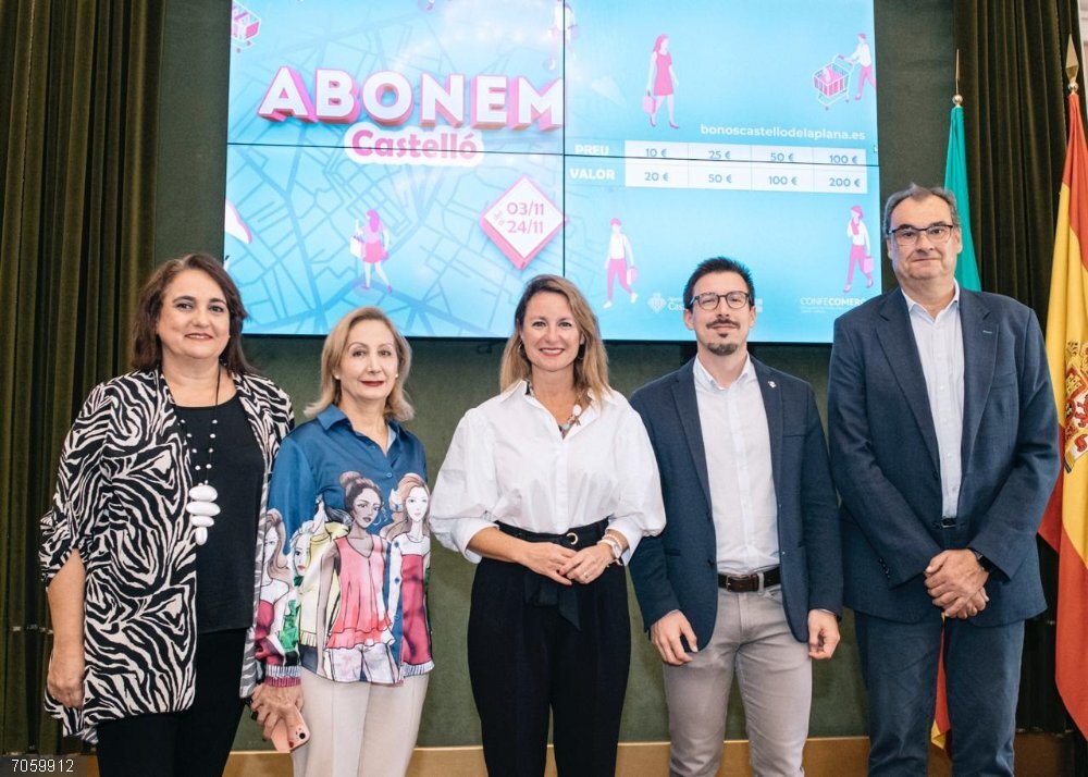 Castellón.- Castelló pone en marcha una campaña de bonos comerciales dotada con 800.000€ para incentivar las compras Presentación de la campaña 'Abonem Castelló'