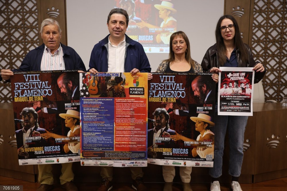 El 'Noviembre flamenco' de Ruecas (Badajoz) ofrece una actuación de Miguel de Tena, 'La Chispa' y Gregorio Moya Presentación de 'Noviembre flamenco' de Ruecas (Badajoz)