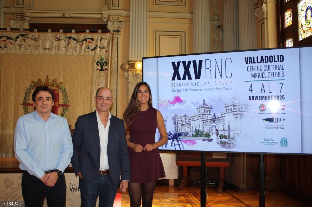 La XXV Reunión Nacional de Cirugía abordará en Valladolid el uso de IA, realidad aumentada y robótica Presentación de la XXV Reunión Nacional de Cirugía que se celebrará en Valladolid.