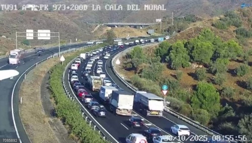 Málaga.- Sucesos.- Retenciones de unos 13 kilómetros en la A-7 por la avería de un camión Retenciones de unos 13 kilómetros en la A-7 por la avería de un camión