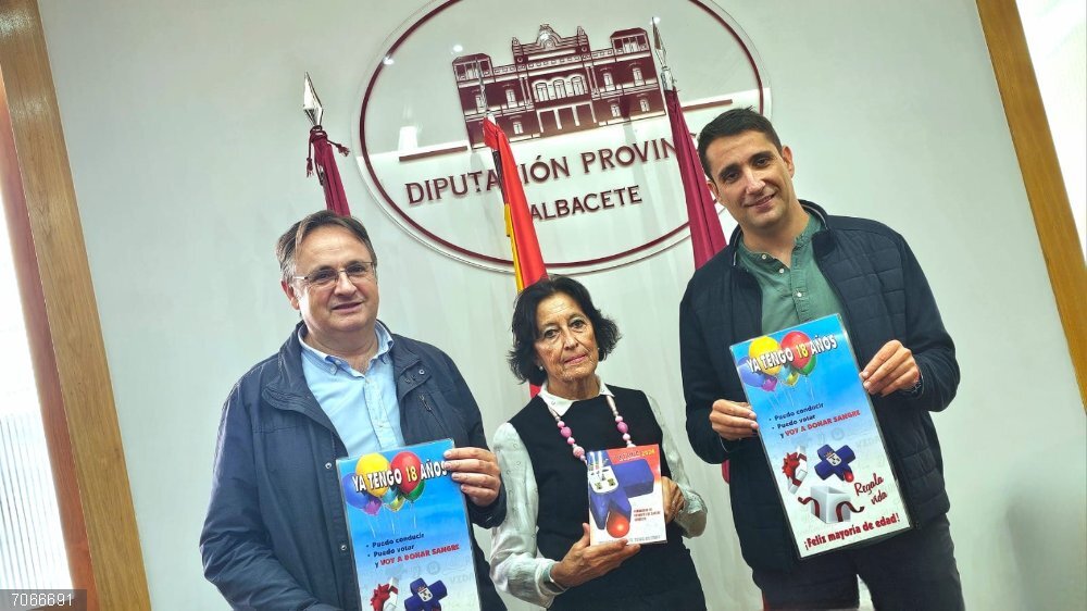 Hermandad Donantes invita a 4.000 jóvenes albaceteños a donar sangre en la campaña 'Mayoría de Edad': "Cada gota cuenta" La Diputación de Albacete y la Hermandad de Donantes de Sangre presentan la campaña 'Mayoría de Edad'.