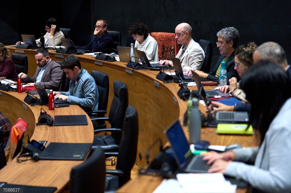 Parlamentarios forales durante el pleno del Parlamento de Navarra. Parlamentarios forales durante el pleno del Parlamento de Navarra.