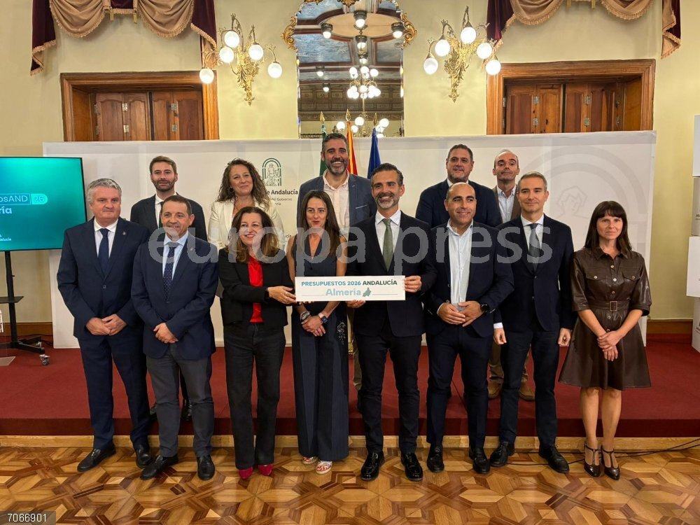 Almería.-La Junta afirma que los presupuestos de 2026 consolidan Almería como "verdadero motor económico" de la región Presentación de los Presupuestos de la Junta de Andalucía 2026 en Almería.