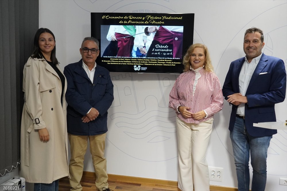 Huelva.- La identidad patrimonial y la riqueza cultural se exhibirán en el II Encuentro de Danzas y Folclore tradicional Presentación en la Diputación de Huelva del II Encuentro de Danzas y Folclore tradicional de la provincia de Huelva.
