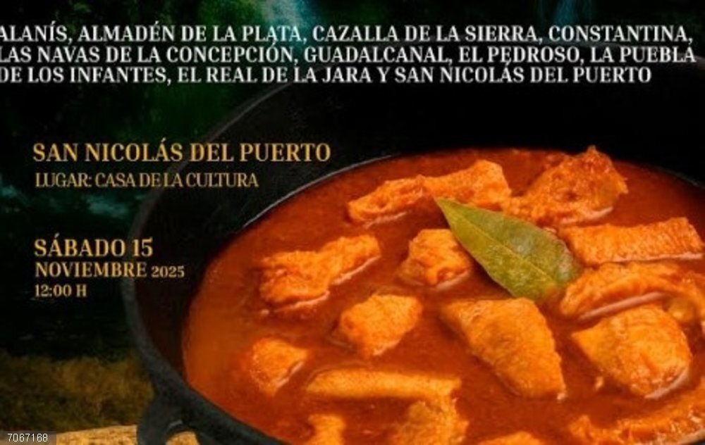 Sevilla.-San Nicolás del Puerto celebrará el II Concurso de Recetas Caseras de la Sierra Morena el 15 de noviembre Cartel del II Concurso de Recetas Caseras de la Sierra Morena de Sevilla.