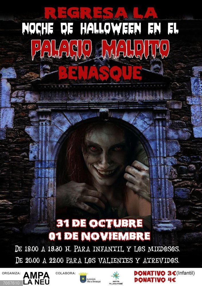 El Palacio de los Condes de Benasque (Huesca) se convierte este Halloween un Túnel del Terror para todas las edades Cartel del Túnel del Terror de Benasque.