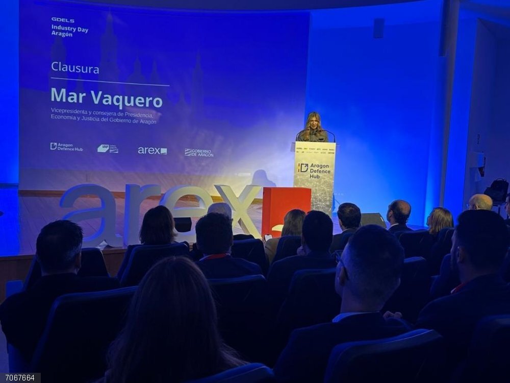 Vaquero resalta que Aragón "está preparado" para aumentar su peso en el sector de la defensa La vicepresidenta del Gobierno de Aragón, Mar Vaquero.