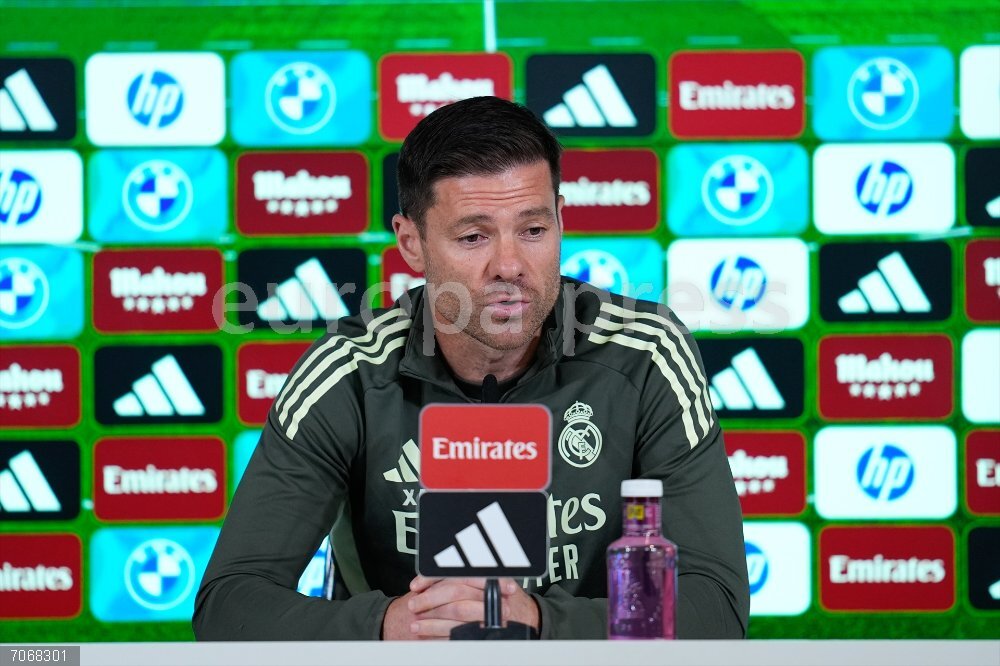 Real Madrid Training Day In Madrid Xabi Alonso, head coach of Real Madrid, attends his press conference during the training day of Real Madrid ahead the Spanish League, LaLiga EA Sports, football match against Valencia CF at Ciudad Deportiva Real Madrid on October 31, 2025, in Valdebebas, Madrid, Spain.