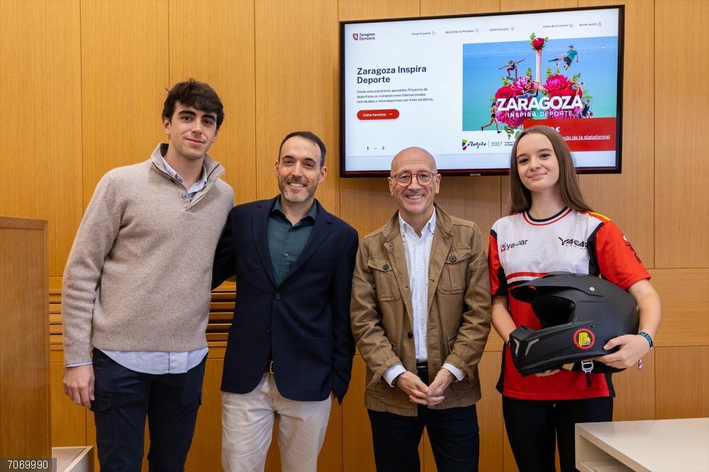 Zaragoza.- El Ayuntamiento habilita una plataforma digital para financiar proyectos de deportistas o centros escolares Presentacion de la plataforma digital 'Zaragoza inspira deporte'