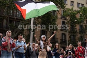 Manifestación estudiantil en apoyo a Palestina en Barcelona