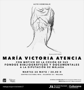 Homenaje a María Victoria Atencia, programado para el martes 28 de mayo.